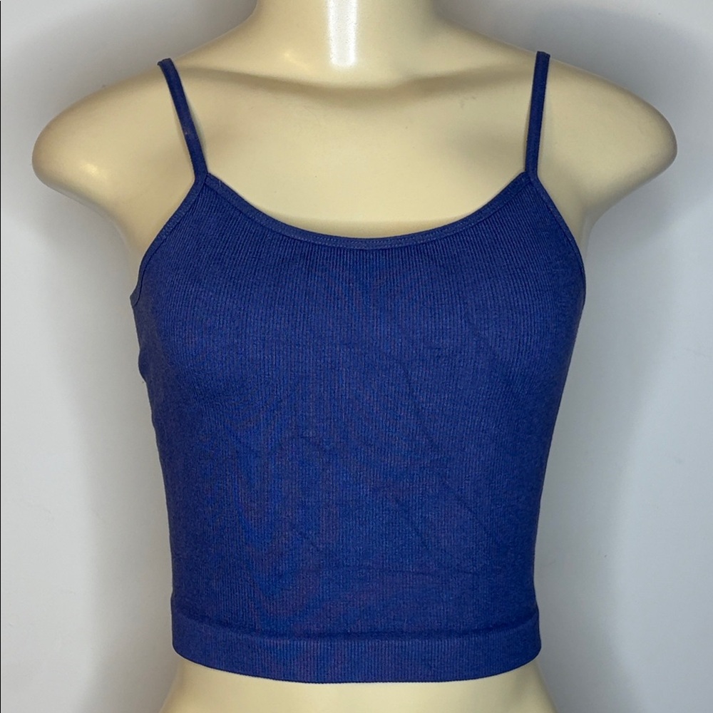 By Together Purple Women's Spaghetti Strap Crop Top Size M/L - Picture 3 of 6